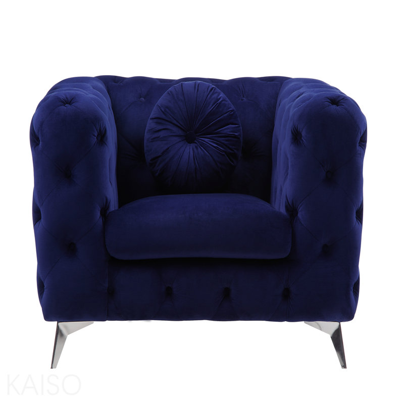Fauteuil d'appoint rembourré en velours