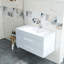 Meuble-lavabo mural blanc brillant 36 po avec tiroirs doubles 36 po