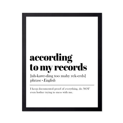 According To My Records
