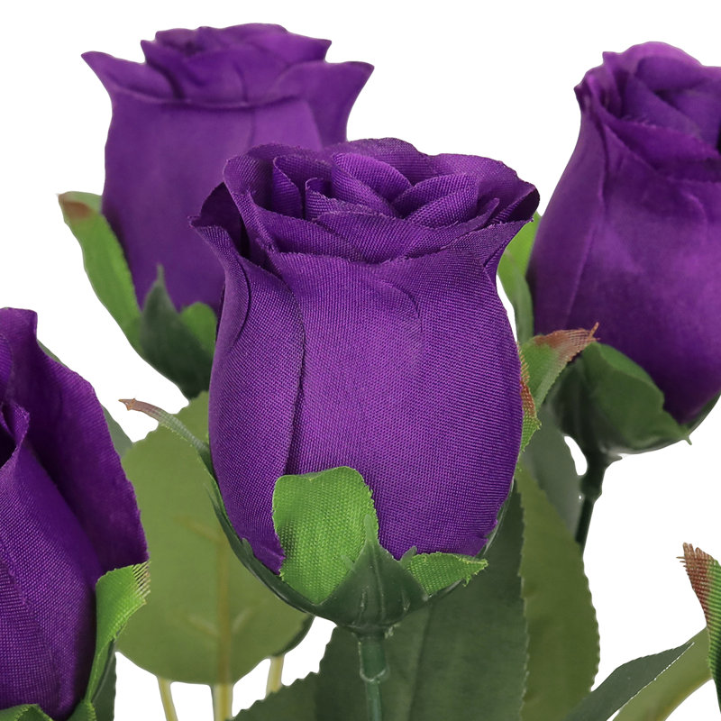 Bouquet de roses artificielles, Mauve royal