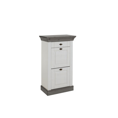 8 Pair Solid Wood Flip Down Shoe Storage