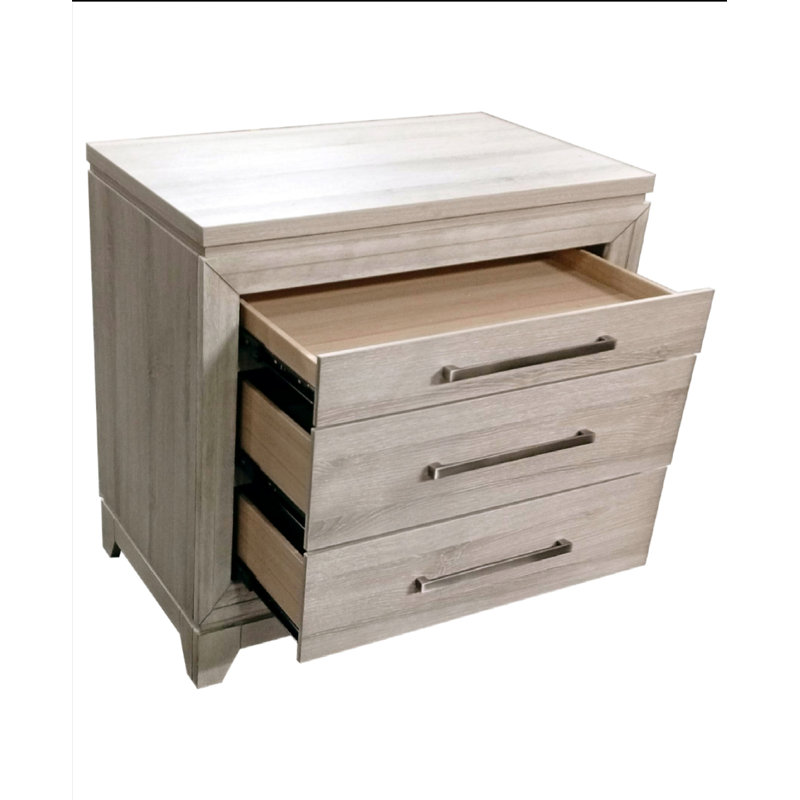 Ensemble de chambre avec lit à panneaux 5 pièces Weathered Greige, Très grand