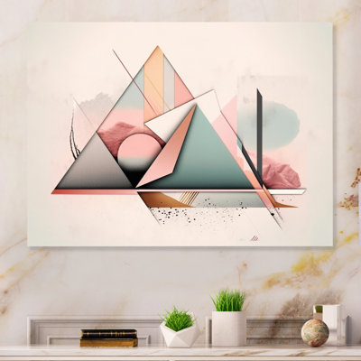 «Mid Century Pastel Mountains I», art mural moderne sur toile géométrique