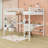 Queen Metal Loft Bed With Built-In-Desk And USB Charging Station And LED