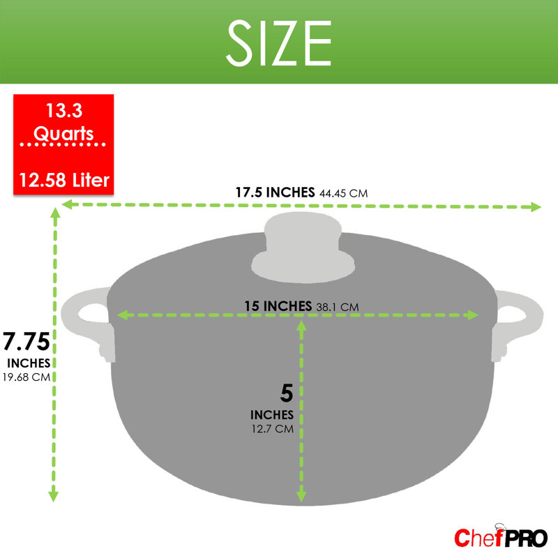 Chef PRO 13.3 Quart Silver Aluminum Caldero Stock Pot