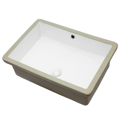 Modern Ceramic Rectangular Bathroom Sink With Overflow - 22X15.5X7 Inch, White, Polished And Smooth Surface White Undermount Inches, Stain