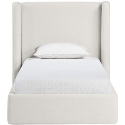 Kendall Wanaque Linen Textured Fabric Upholstered Bed