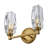 Ana 2-Light Bath Vanity w/ Faceted Heavy-Cut Diamond-Shaped Crystal Shades - Heritage Brass
