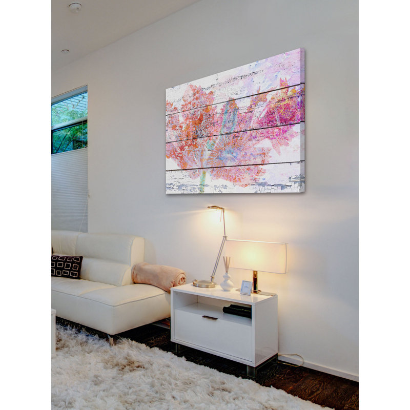 Floral Vintage Print on Canvas, 16 x 24 Inches