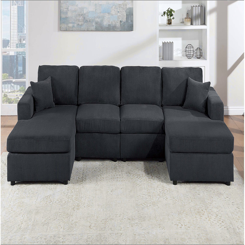 Ensemble de canapé modulaire 3 pièces Modern Design, Noir