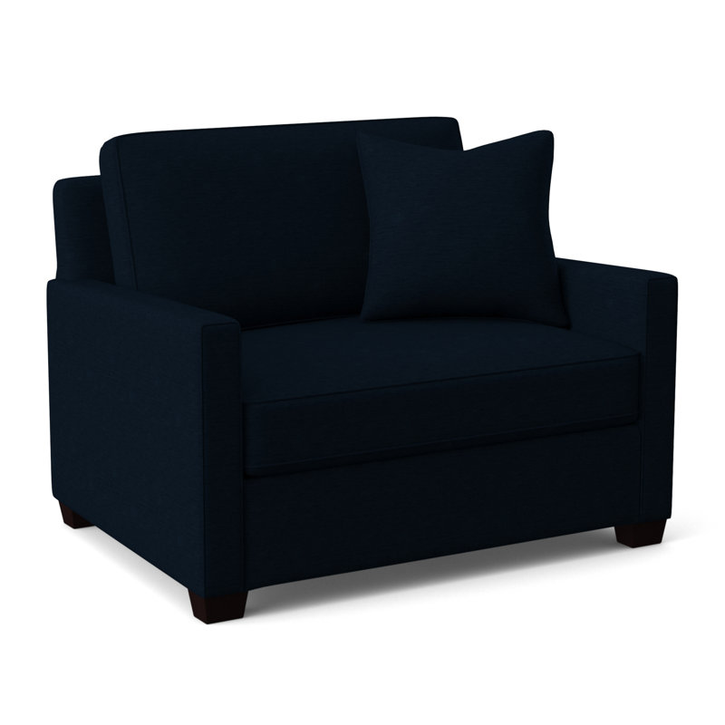 Nicklaus Sleeper Sofa, Java Finish, White Performance Fabric; 0851-94, 5" Innerspring Mattress