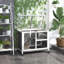 Cage à lapins d'intérieur Pawhut avec roulettes, bureau et table d'appoint, cage à lapins-25357699