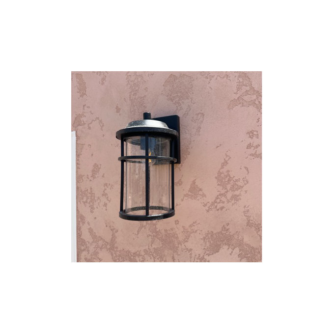 Schlesinger Seeded Glass Outdoor Wall Light - 11.92" H x 6.58" W x 7.96" D
