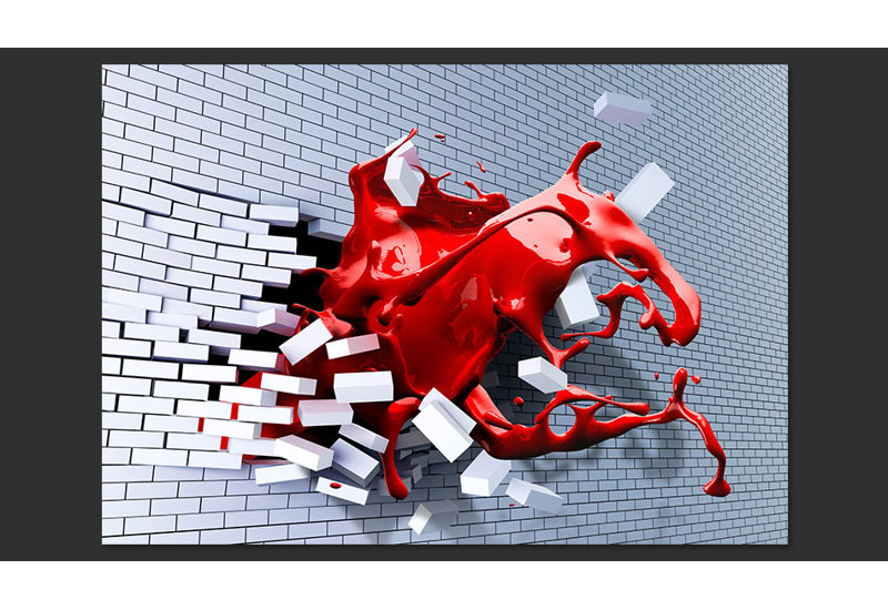 Saffron Afflatus Semi Gloss Paste the Wall Mural, 400 cm L x 280 cm W, White/Red