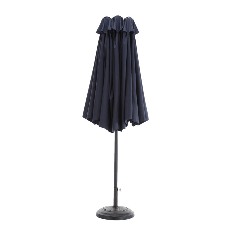 Grand parasol d'extérieur double face 14,8 pi avec manivelle (bleu marine) (sans base), Marine