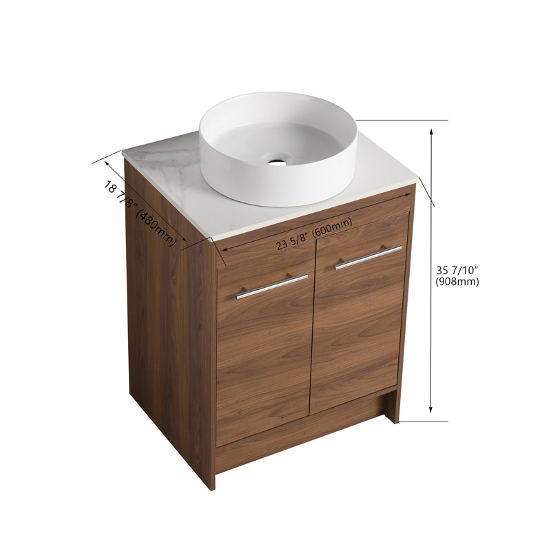 Matesha 23.67'' Single Bathroom Vanity with Sintered Stone Top