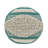 Handcrafted Fabric Cylindrical Pouf, White and Teal-117951356
