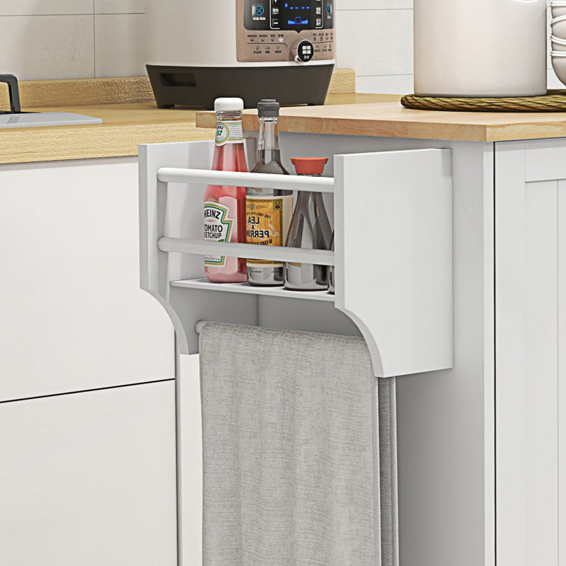 Armoire décorative, îlot de cuisine sur roulettes, chariot de cuisine roulant avec tiroir, Blanc
