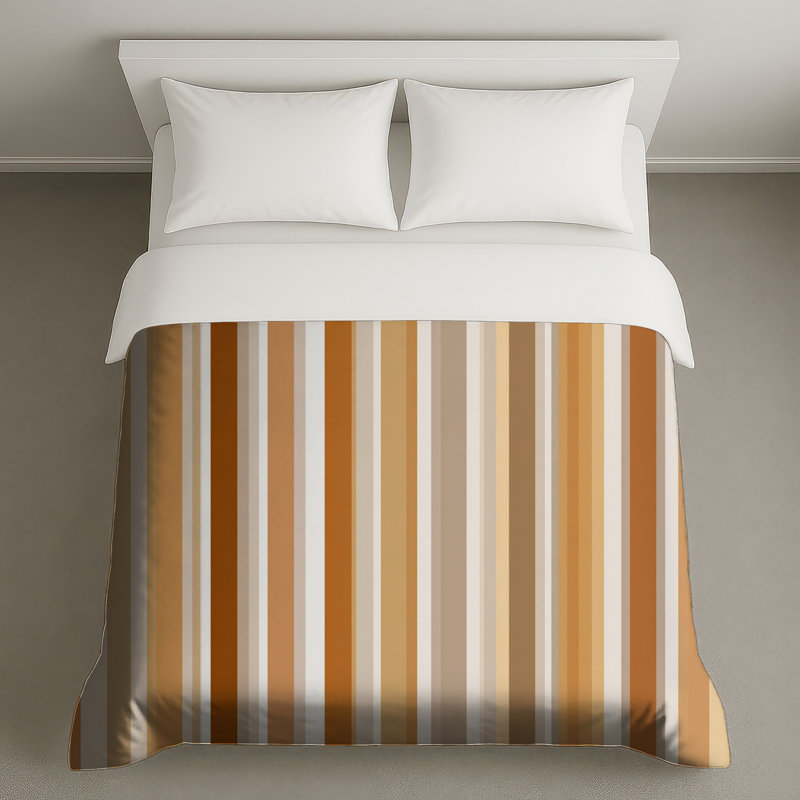 Housse de couette brune à motif de literie moderne, Grand lit