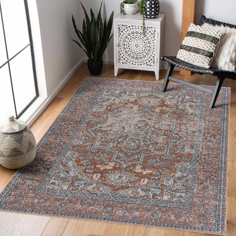 Tapis rouge foncé Alia, Rectangle 6 pi 7 po x 9 pi