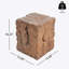 Table d'appoint d'extérieur et d'intérieur en forme de souche MGO, finition brune