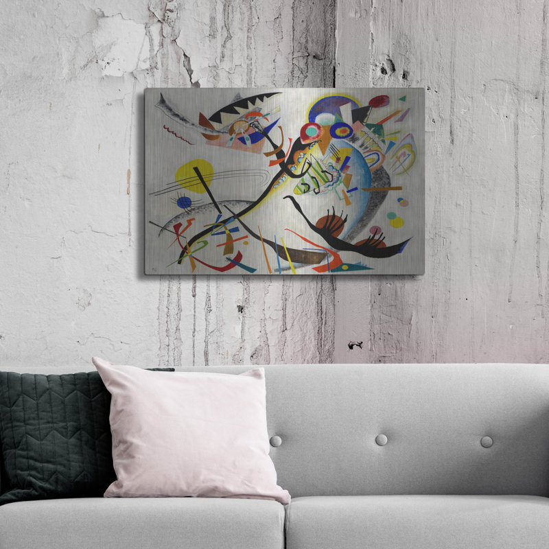«Ivy Bronx» «Blue Segment» par Wassily Kandinsky, art mural en métal, H 24 po x l 36 po