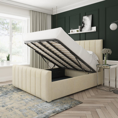 Oakley Wool Upholstered Ottoman Bed Frame