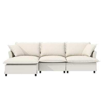 Canapé modulaire en L en chenille avec canapé modulaire 4 places Meuble élégant et confortable pour le salon, la chambre à coucher, un appartement. Revêtement doux, structure en bois, support supérieur à ressorts ensachés. 2 couleurs