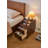 Solid Wood Nightstand with Two Drawers and Pull-out Panel Storage Bedside Table and Sofa Side Table