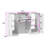 Mastan 59'' W Reception Desk With Display Cabinets And LED Lightsand Transparent Glass