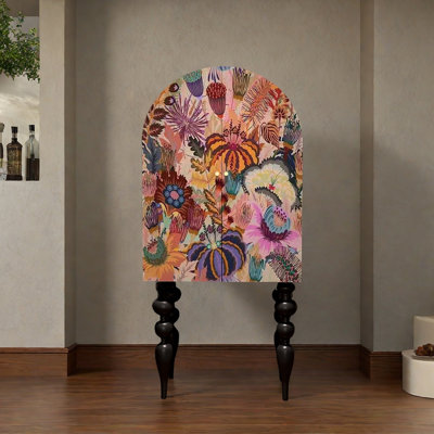 Modern art pattern wooden wardrobe