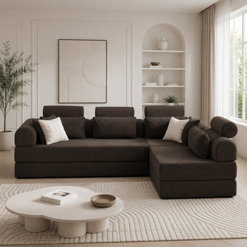 Canapé modulaire en L, Brown