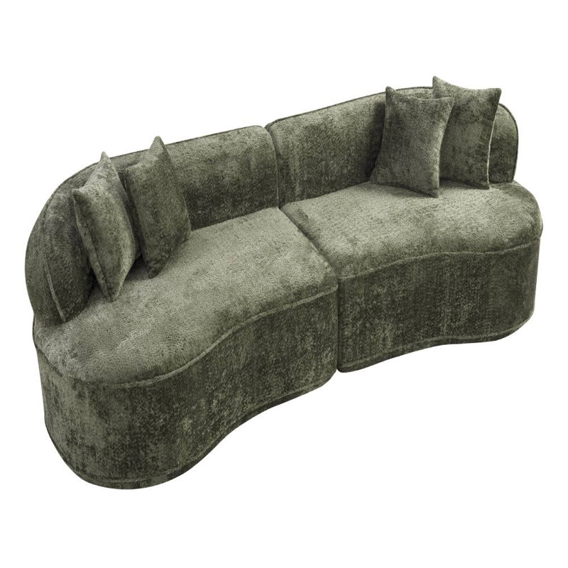 Canapé modulaire en L surdimensionné (vert), Polyester vert