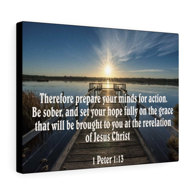 Be Sober 1 Peter 1:13 - Wrapped Canvas Print