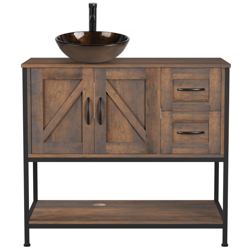 Meuble-lavabo autoportant simple avec lavabo Farmhouse, 36"