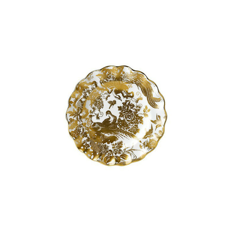 Aves Handmade Bone China Salad/Dessert Plate, Gold