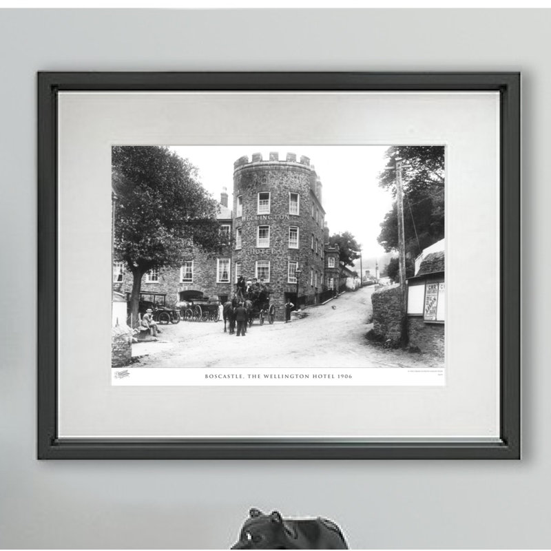 Boscastle, The Wellington Hotel 1906 - Single Picture Frame Print on Wood, 60cm H x 80cm W x 2.3cm D
