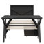 Lit plateforme en métal avec tête de lit à DEL, bureau à DEL, deux tiroirs de rangement USB, base de lit-190821828