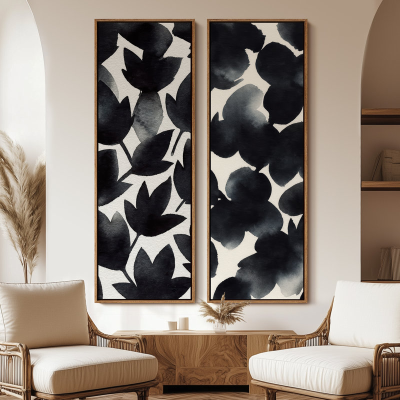 «Vintage Landscape Wall Art», ensemble de 2 toiles encadrées 20 x 60 pouces, Naturel