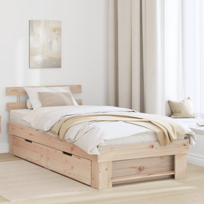  With Drawer With Headboard With Storage Solid Pine Wood