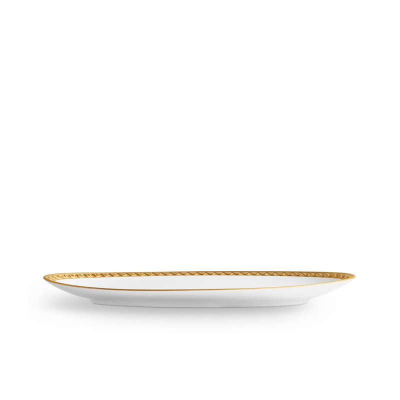 Neptune Gold Oval Platter, 1" H x 14" W x 7" D