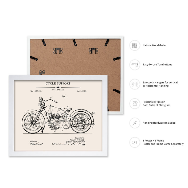 Plan de soutien de cycle, Affiche, H 24 po x l 32 po, Encadrement blanc