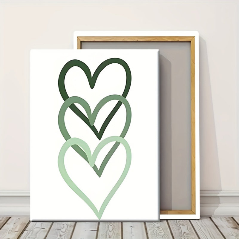 Impression sur toile Calm Green Ombre Heart - Urban Studio, 12 * 8 pouces (30 * 20 * 2cm)