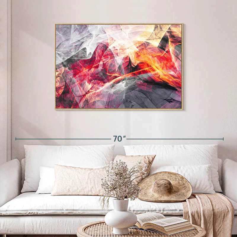 Lohan, le feu à l'intérieur, Cadre flottant en bois naturel, 40 po x 27 po
