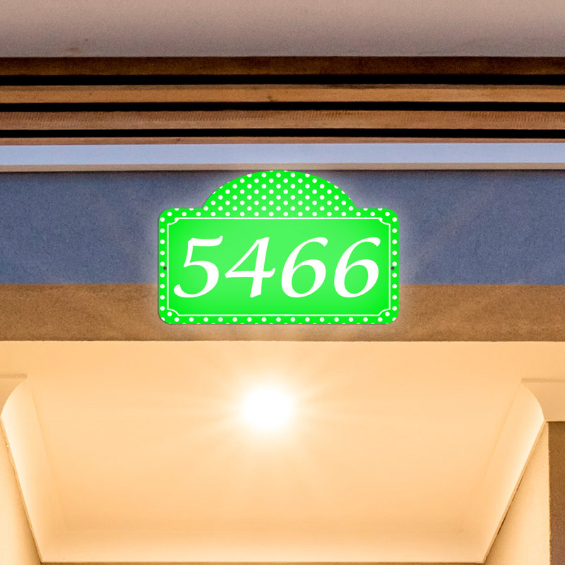 Plaque d'adresse sur 1 ligne, Vert citron, Oui