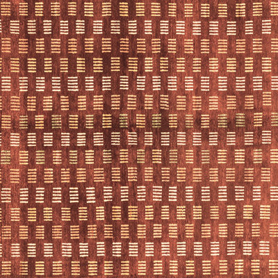 Tapis carré en laine et polyester abstrait tissé à la machine 6 pi x 6 pi brun