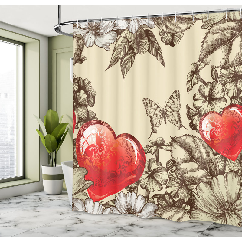 Shower Curtain with Hooks Included, 70"H x 69"W