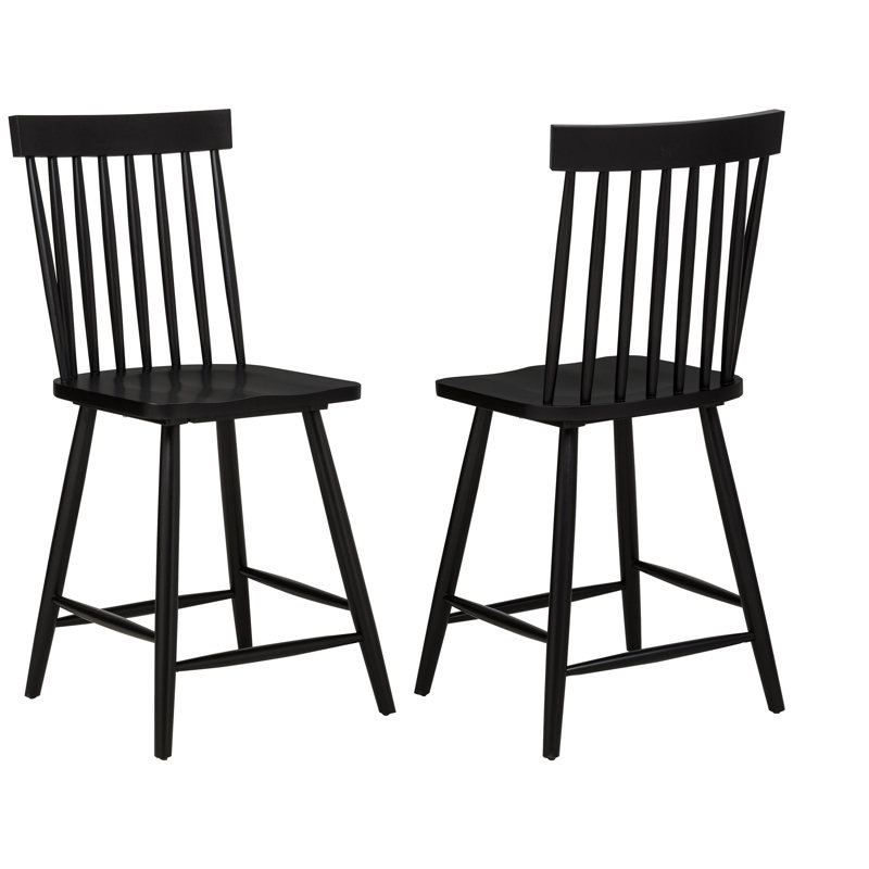 Chaise d'appoint à hauteur de comptoir Andrews Windsor (ensemble de 2), Noir