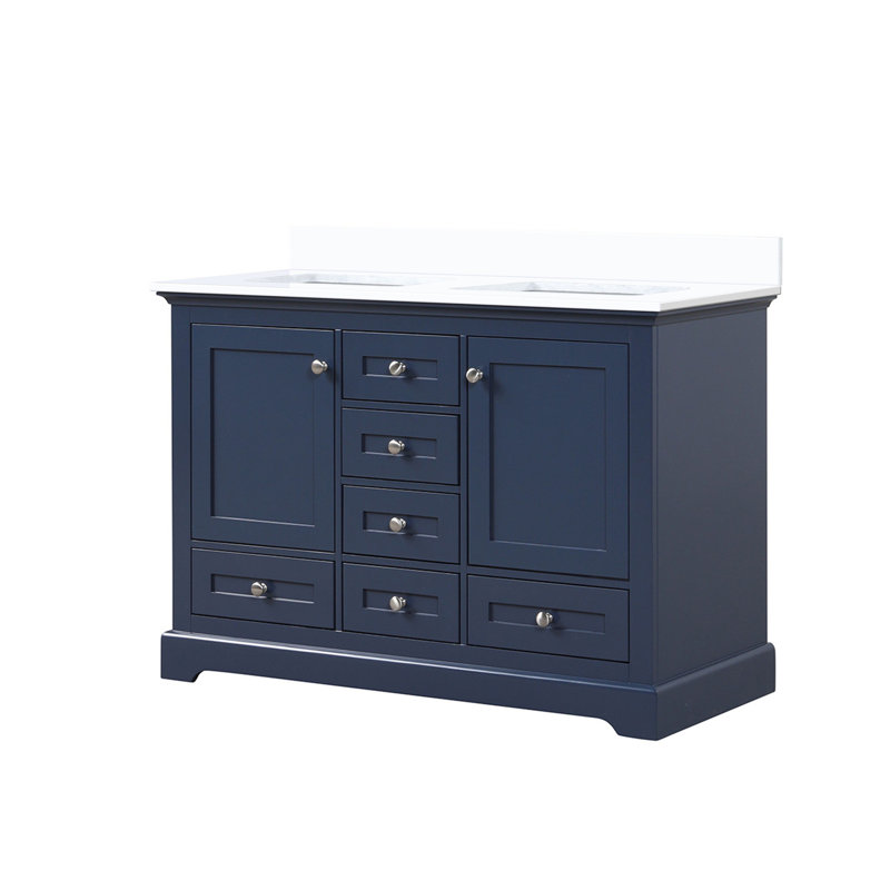 Meuble-lavabo double avec plateau en marbre de culture