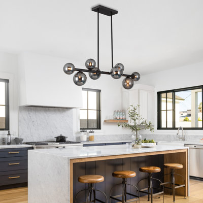 Luminaire globe en verre noir